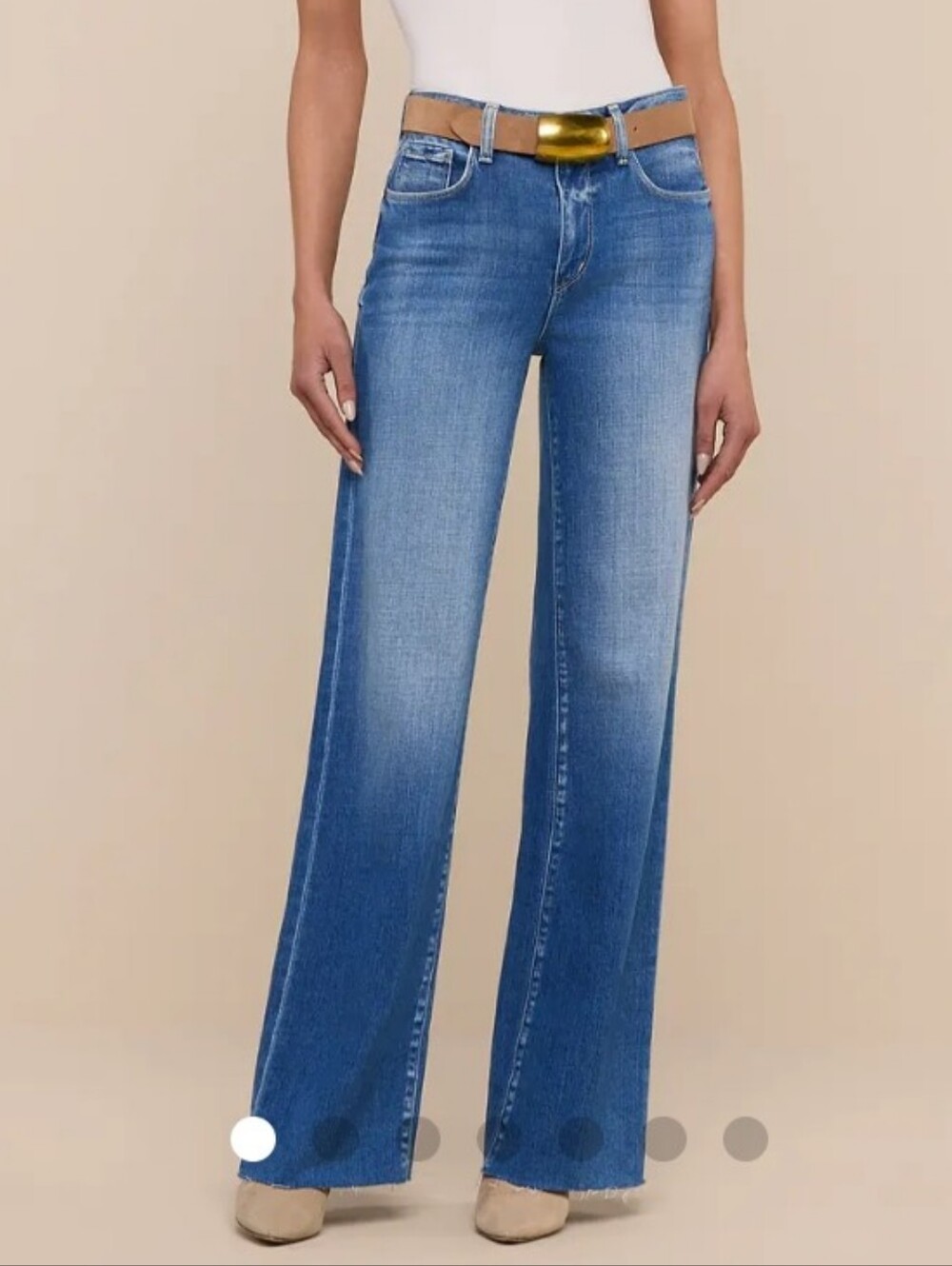 L'AGENCE Wide-Leg Jeans  Medium Blue Wash NWT Size 31 New